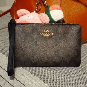 Coach logo wristlet